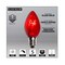 25Pk - Wintergreen 5W C7 Red Triple Dipped Transparent Incandescent Bulbs